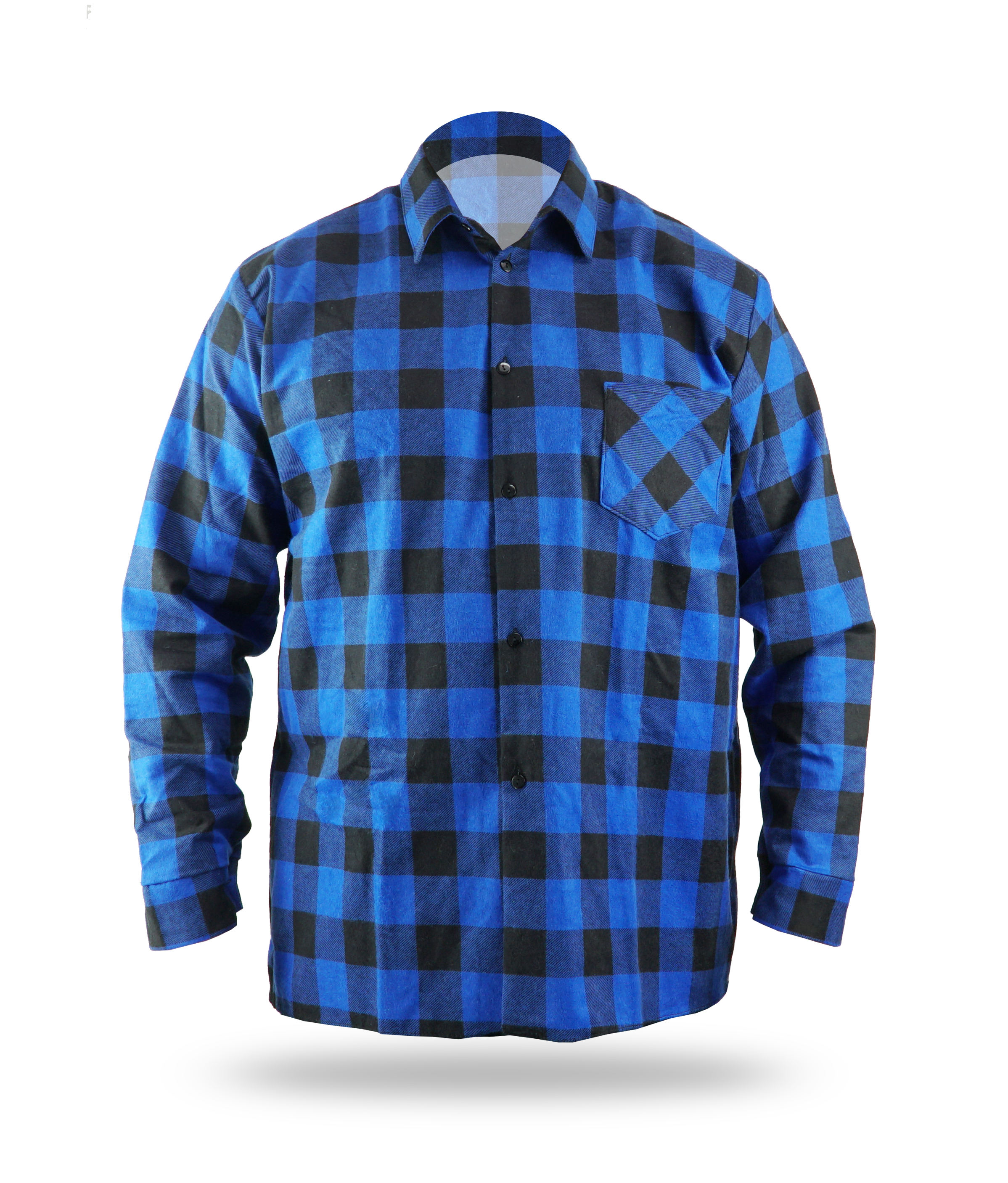 Camisa de franela azul, talla 100% algodón | TISTO