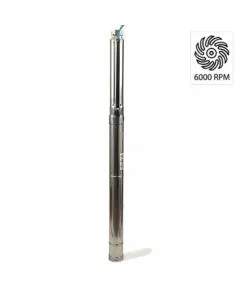 4” højhastigheds dybbrøndspumpe 6000 rpm 390 l/min 178 m 5500 W 320 - 450 V - TISTO