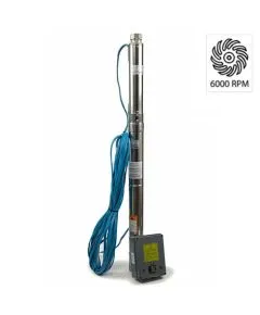 3” højhastigheds dybbrøndspumpe 6000 rpm 150 l/min 75 m 1100 W 160 - 250 V - TISTO