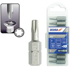 Skruetrækker bits Torx T15x25mm, 10 stk. Plastikæske - TISTO