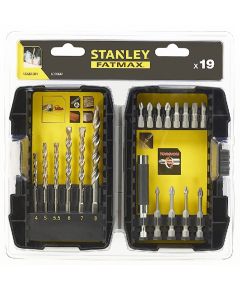 Set of 19 STANLEY FATMAX drill bits and bits - TISTO