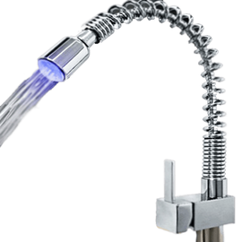 Pull-out LED kitchen faucet with semi-arc - TISTO