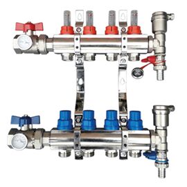 Manifolds for ufh system dimension 1" with flow meters and regulation valves -"premium" - TISTO