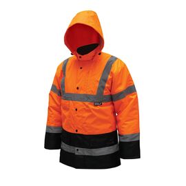 Szigetelt fényvisszaverő kabát "" parka "" S méret, narancssárga - TISTO