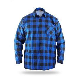 Blå flanellskjorta, storlek M, 100% bomull - TISTO