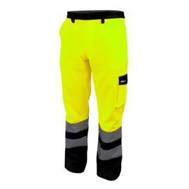 Fényvisszaverő biztonsági nadrág, L méret, sárga - TISTO