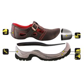 Sandales de sécurité D1, cuir, pointure : 43, catégorie S1 SRC - TISTO