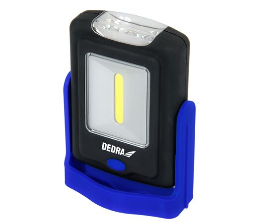 1W COB LED + 3LED flashlight, rectangular with base, with battery. - TISTO