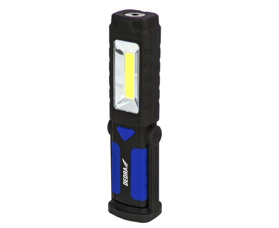 3W COB LED + 1W LED torch, oblong with a base, with batteries - TISTO