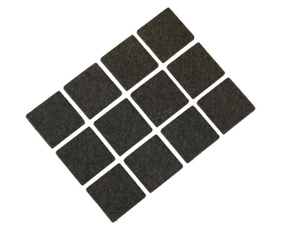 Selvklæbende filtpuder, sæt med 12, firkantede 25 mm - TISTO