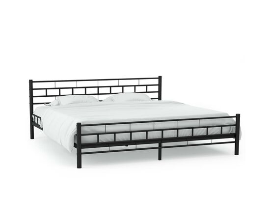 Czarne metalowe łóżko z listwowym dnem 180 x 200 cm - TISTO