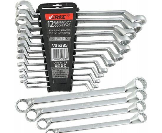 ANGLED RING WRENCHES 6-32 mm 12 PCS CLIP - TISTO