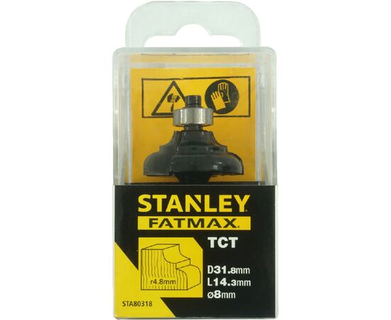 TCT / HM kutter - håndtak Ø8 mm, formet r 4,8 x 31,8 mm (1 stk) STANLEY FATMAX - TISTO