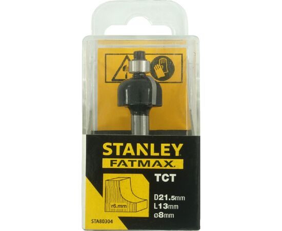 TCT / HM cutter - handle Ø8 mm, concave - 6 x 21.5 mm (1 piece) STANLEY FATMAX - TISTO