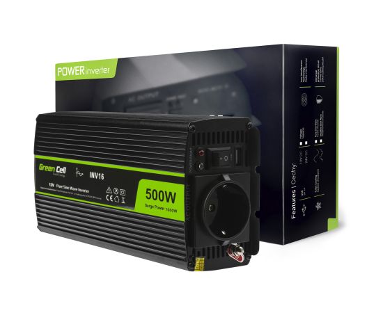 Spänningsomvandlare Inverter 12V till 230V 500W / 1000W Ren sinusvåg - TISTO