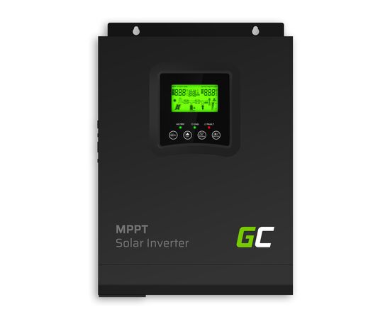 Solární invertor Off Grid Invertor se solární nabíječkou MPPT Green Cell 12VDC 230VAC 1000VA / 1000W čistá sinusová vlna - TISTO