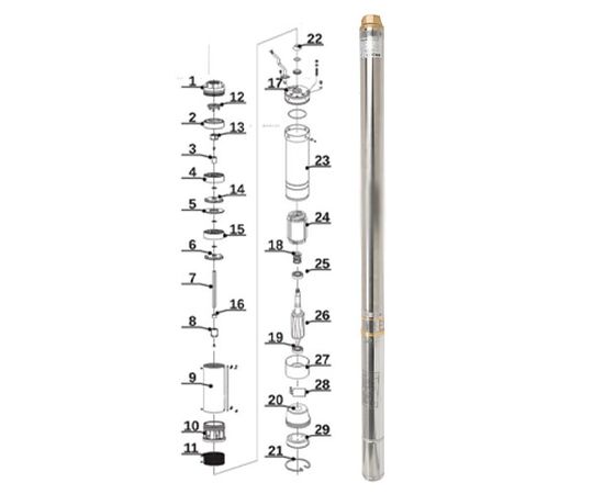 3” meertraps deepwell zandbestendige pomp 100 l/min 93 m 1100 W 230 V - TISTO