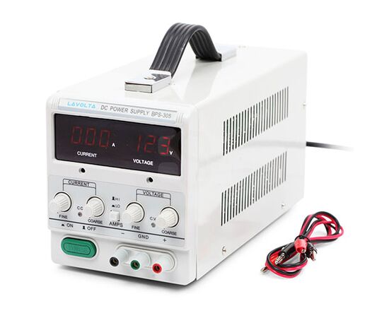 Justerbar laboratoriestrømforsyning 0-5 A / 0-30 V - TISTO