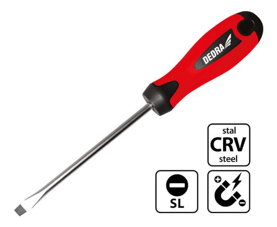 Slotted screwdriver 4x100mm, CrV - TISTO