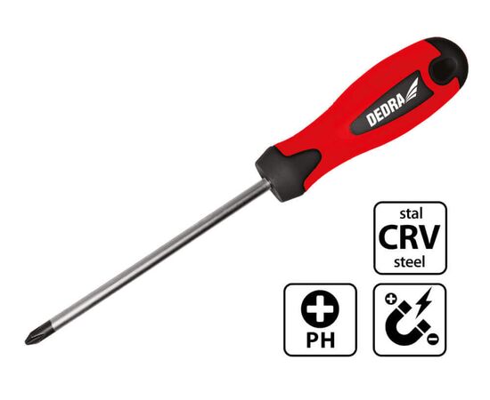 Phillips screwdriver PH2x100mm, CrV - TISTO