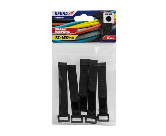 Ζώνες Velcro 12x150mm, μαύρο 10τεμ - TISTO