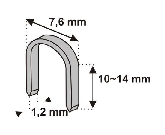 Kabelklammer 10 mm 1000 stk. Tykke 1,2 W D11U - TISTO