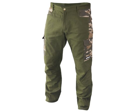 Spodnie zielone + moro rozm.LD, bawełna+elastan, 200g/m2 - TISTO