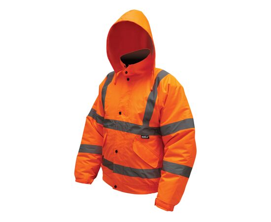 Zateplená reflexní bunda "" bombardér "" velikost L, oranžová - TISTO