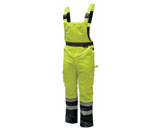 Insulated reflective dungarees, size L, yellow - TISTO