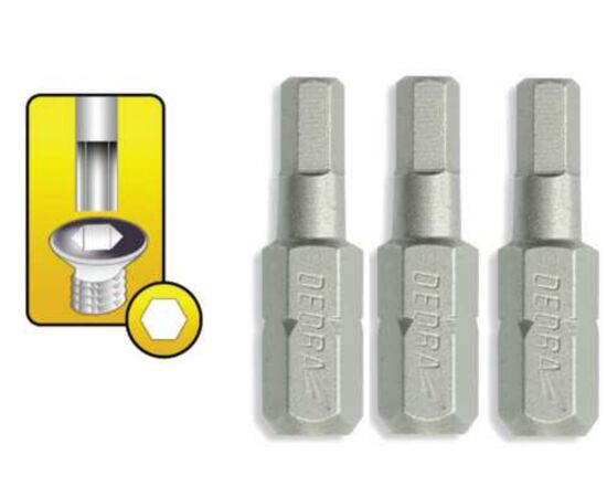 Hex H3x25mm screwdriver bits, 3 pcs blister - TISTO