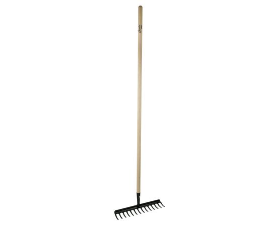 Reinforced 14-tooth rake, wooden handle, 132 cm - TISTO