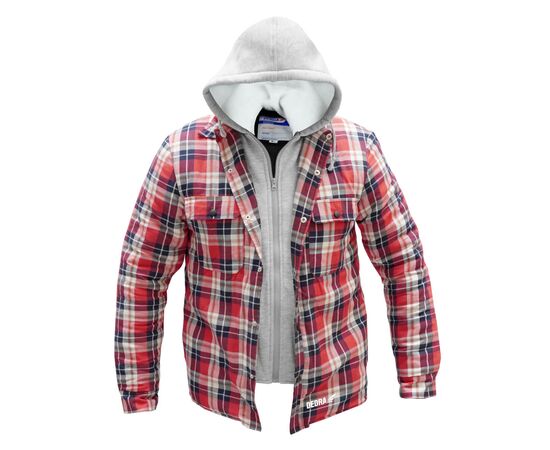 Padded flannel sweatshirt with hood, size M. - TISTO