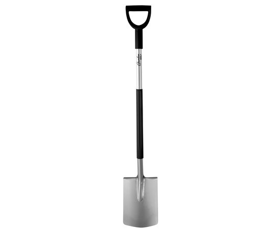 Straight, rounded spade, metal handle, D handle 122 cm - TISTO