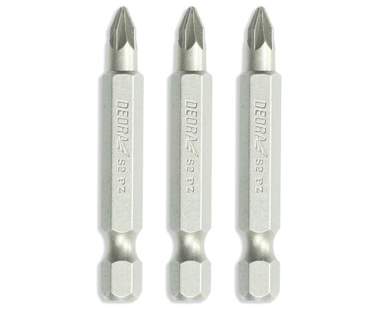 Set of Pozidriv PZ1 / 2 / 3x50mm screwdriver bits, blister - TISTO