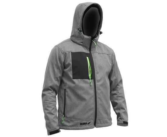 Softshell jacket with hood, size L, 96% polyester + 4% elastane - TISTO