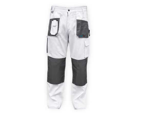 Spodnie ochronne L/52, białe, gramatura 190g/m2 - TISTO