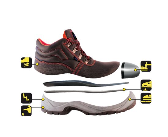 Zaštitne cipele T1A, koža, veličina: 46, kategorija S1P SRC - TISTO