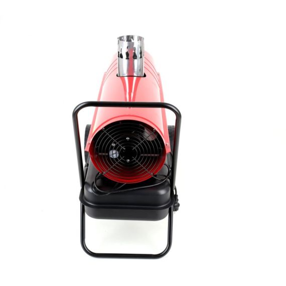 Oil air heater with flue gas exhaust, thermostat and wheels 35 kW - TISTO Oil air heater with flue gas exhaust, thermostat and wheels 35 kW - TISTO