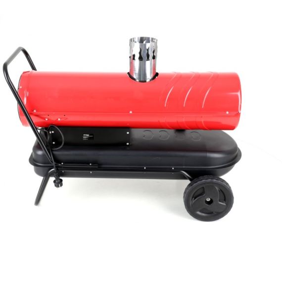 Oil air heater with flue gas exhaust, thermostat and wheels 35 kW - TISTO Oil air heater with flue gas exhaust, thermostat and wheels 35 kW - TISTO