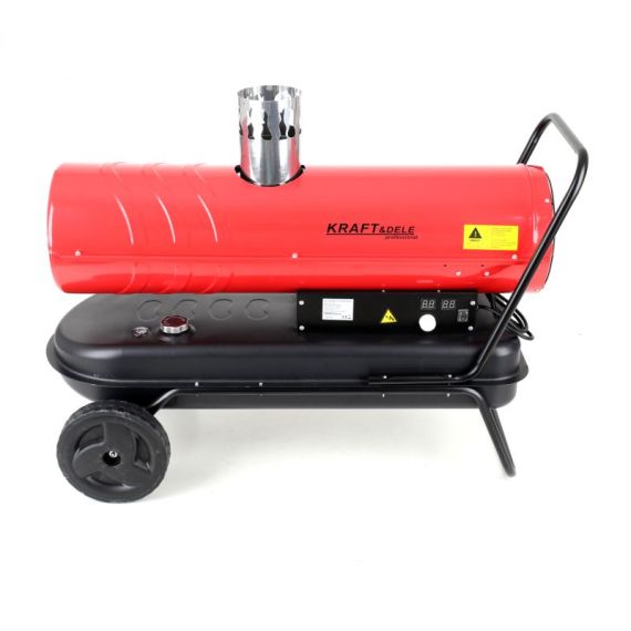 Oil air heater with flue gas exhaust, thermostat and wheels 35 kW - TISTO Oil air heater with flue gas exhaust, thermostat and wheels 35 kW - TISTO