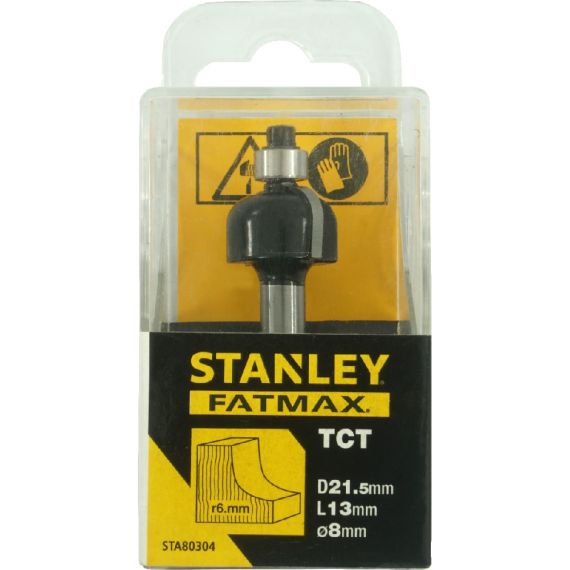 Fraise TCT / HM - manche Ø8 mm, concave - 6 x 21,5 mm (1 pièce) STANLEY FATMAX - TISTO