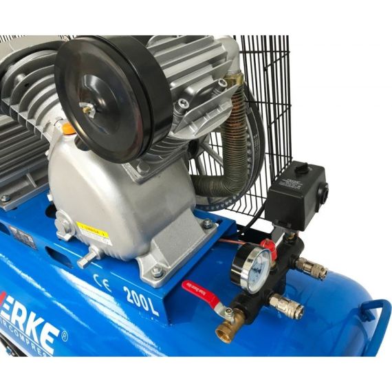 Trifazni dvovaljni električni kompresor 200 L 600 L / min 10 bar 400 V 4,05 kW 6 - TISTO Trifazni dvovaljni električni kompresor 200 L 600 L / min 10 bar 400 V 4,05 kW 6 - TISTO