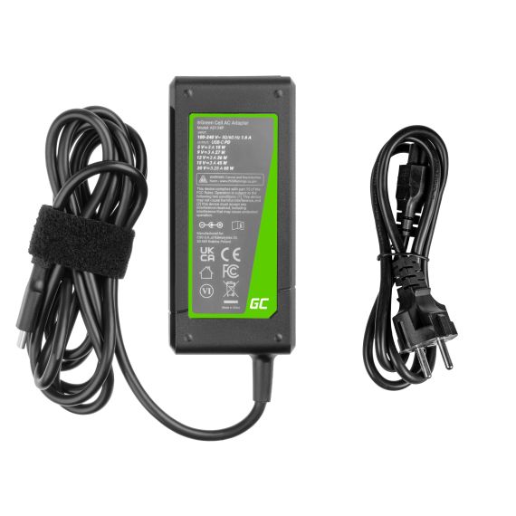 Adaptador de corriente Cargador USB-C de 65 W para portátiles, tabletas, teléfonos - TISTO Adaptador de corriente Cargador USB-C de 65 W para portátiles, tabletas, teléfonos - TISTO