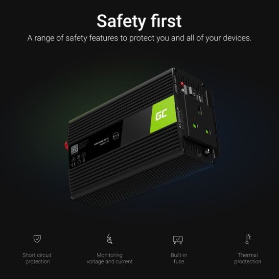 Power Inverter 12V to 230V 500W/1000W Modified sine wave UK PLUG - TISTO Power Inverter 12V to 230V 500W/1000W Modified sine wave UK PLUG - TISTO