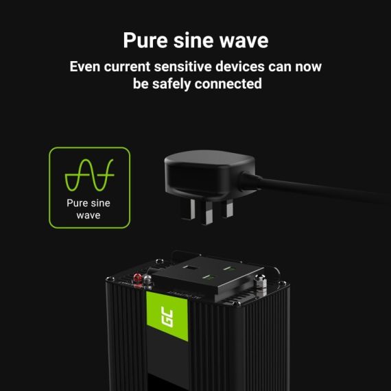 Convertitore di tensione Inverter da 24V a 230V 1000W / 2000W Onda sinusoidale pura UK PLUG - TISTO Convertitore di tensione Inverter da 24V a 230V 1000W / 2000W Onda sinusoidale pura UK PLUG - TISTO