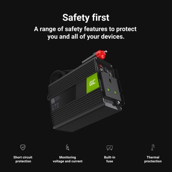 Spänningsomvandlare Inverter 24V till 230V 150W / 300W Ren sinusvåg UK PLUG - TISTO Spänningsomvandlare Inverter 24V till 230V 150W / 300W Ren sinusvåg UK PLUG - TISTO