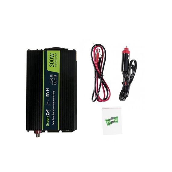 Spänningsomvandlare Inverter 24V till 230V 300W / 600W Ren sinusvåg - TISTO Spänningsomvandlare Inverter 24V till 230V 300W / 600W Ren sinusvåg - TISTO