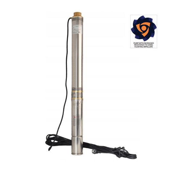 3” flertrins dybbrøndsandsikker pumpe 70 l/min 80 m 750 W 230 V - TISTO