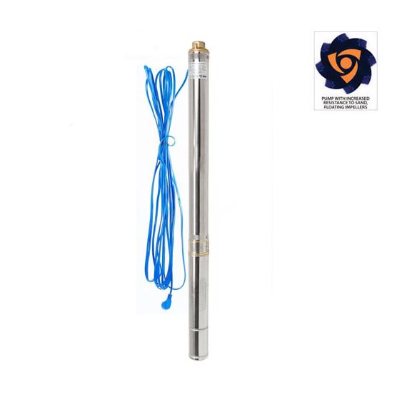 Mehrstufige 3-Zoll-Tiefbrunnenpumpe, sandbeständig, 50 l/min, 152 m, 1100 W, 230 V - TISTO