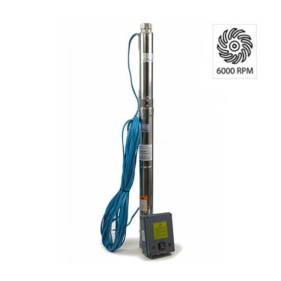 3” höghastighets djupbrunnspump 6000 rpm 150 l/min 130 m 2200 W 160 - 250 V - TISTO